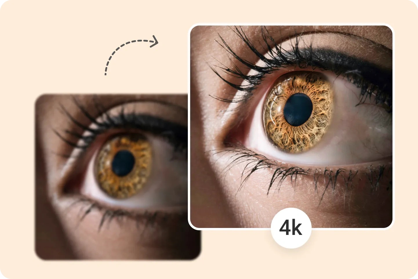 Mejora la resolución de los ojos a 4K con el mejorador de IA