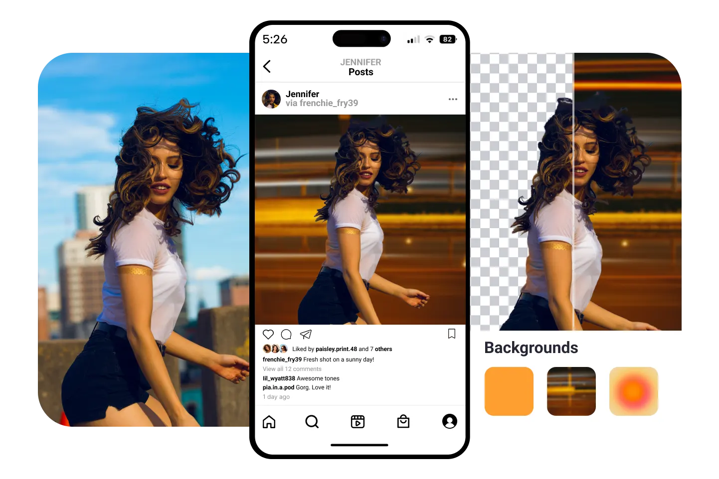 Post de mídia social com fundo trocado para combinar com o estilo visual