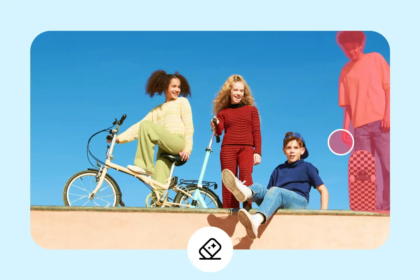 Highlight and erase unwanted people from the image