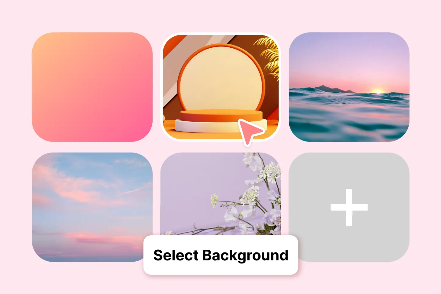 Escolha entre fundos prontos ou personalizados para trocar o cenário da imagem