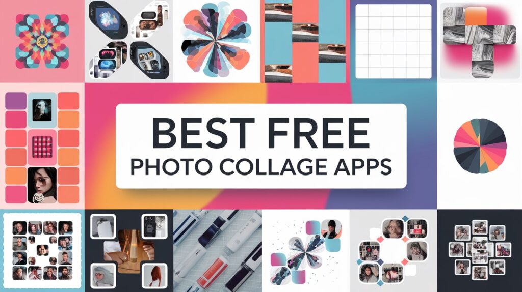 Best Free Photo Collage Apps banner with colorful collage templates and creative design styles