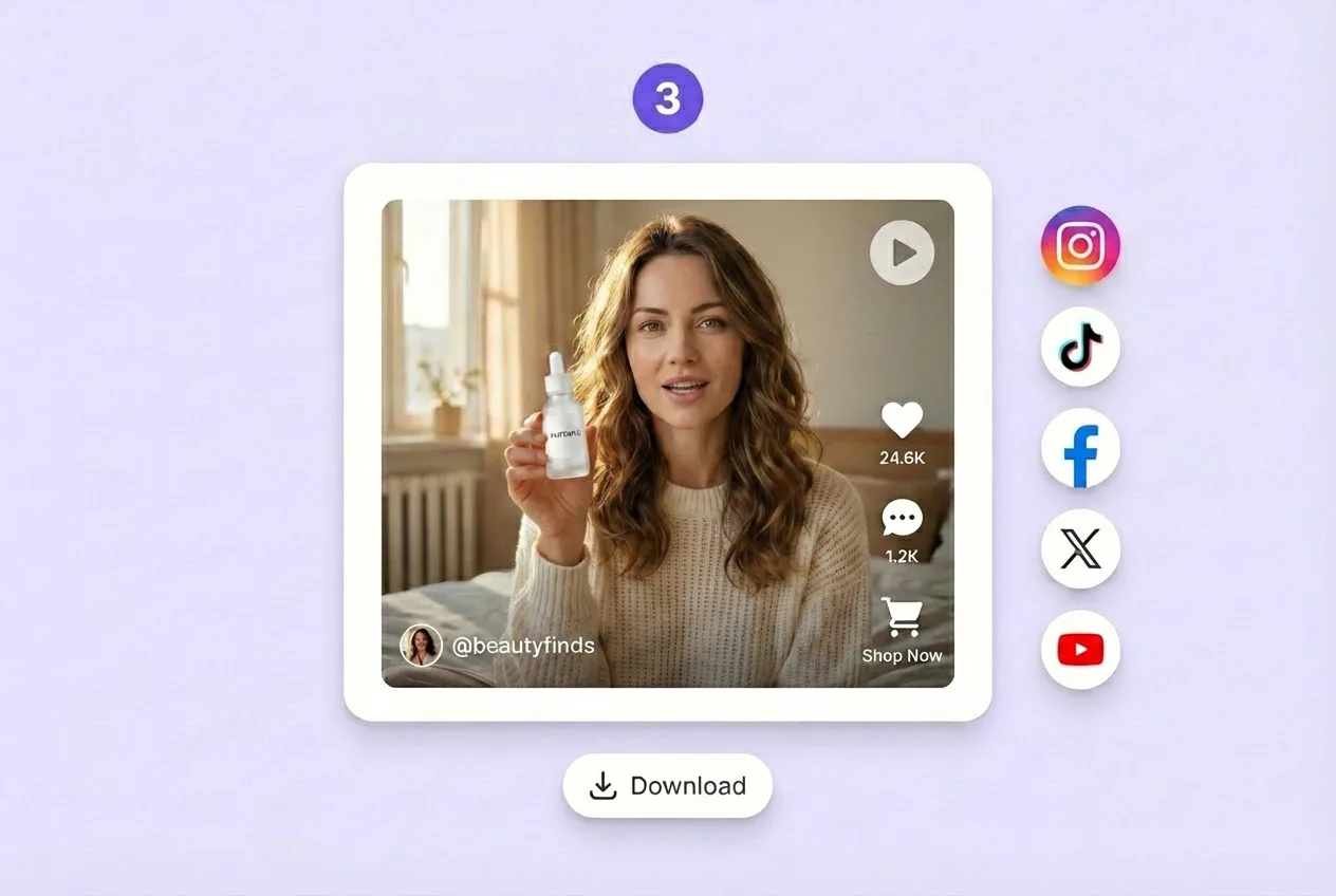 Vista previa de anuncio de cuidado de la piel e iconos de redes sociales
