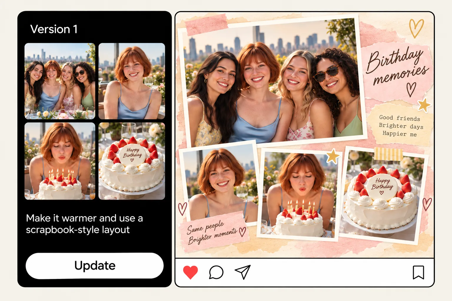 Change Your Birthday Collage After AI Creates It