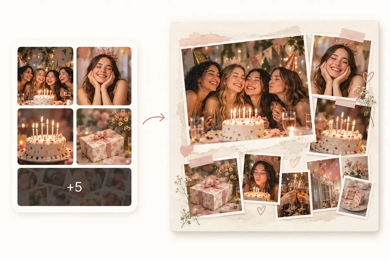 Skip the Template and Let AI Arrange Your Birthday Photos