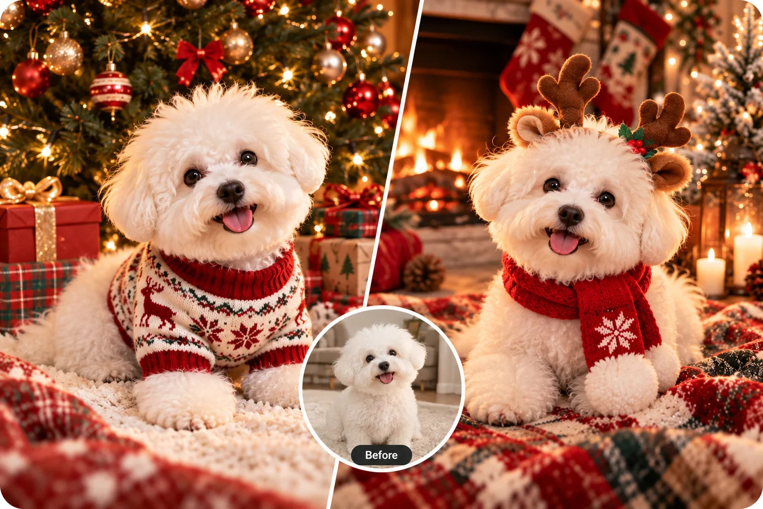 Add Your Dog or Cat to the Christmas Scene