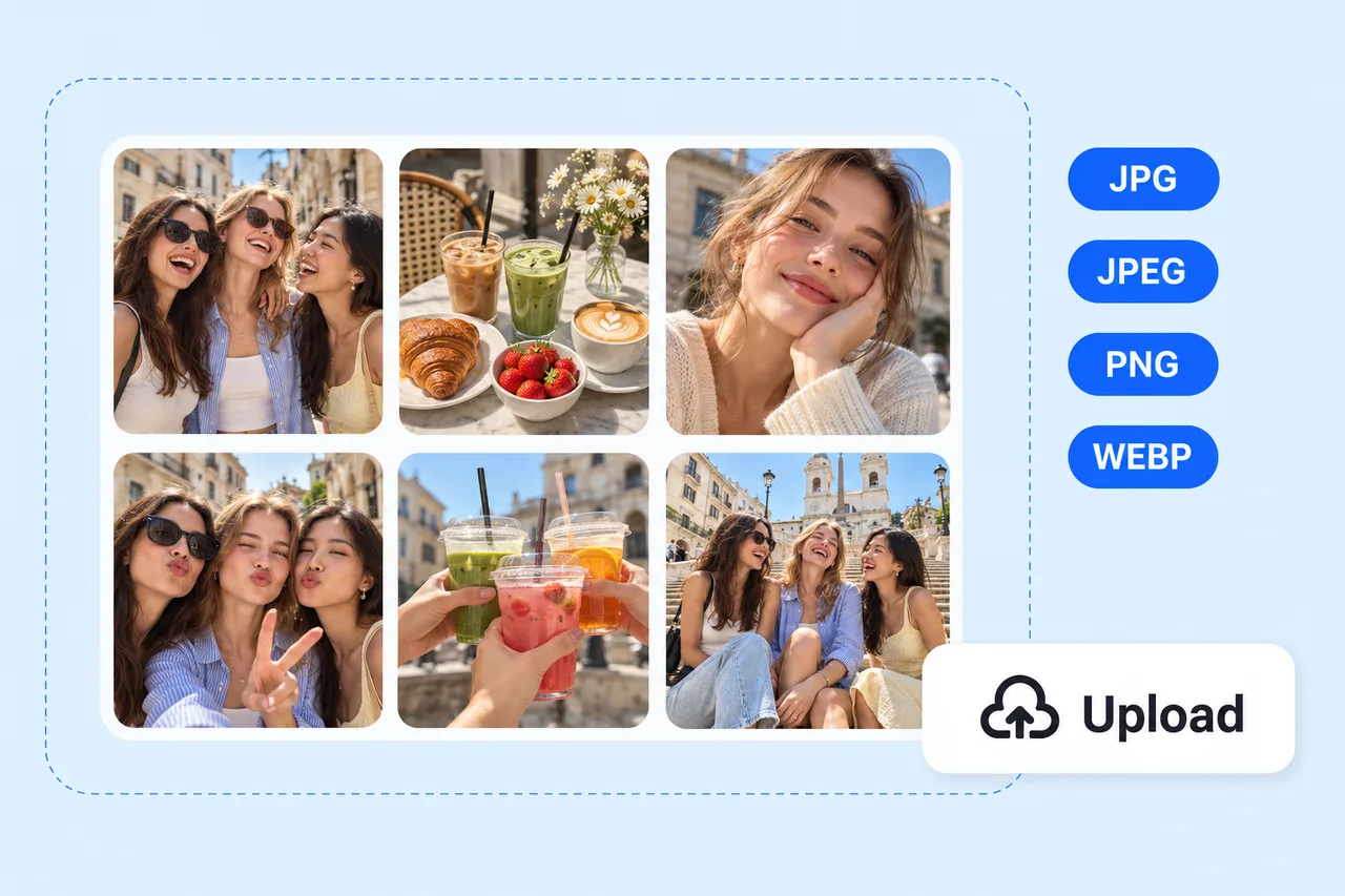 Upload photos for AI digital scrapbook