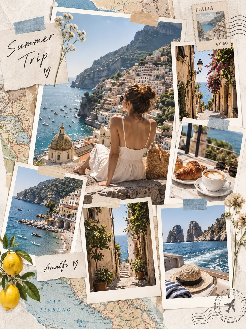European summer travel scrapbook