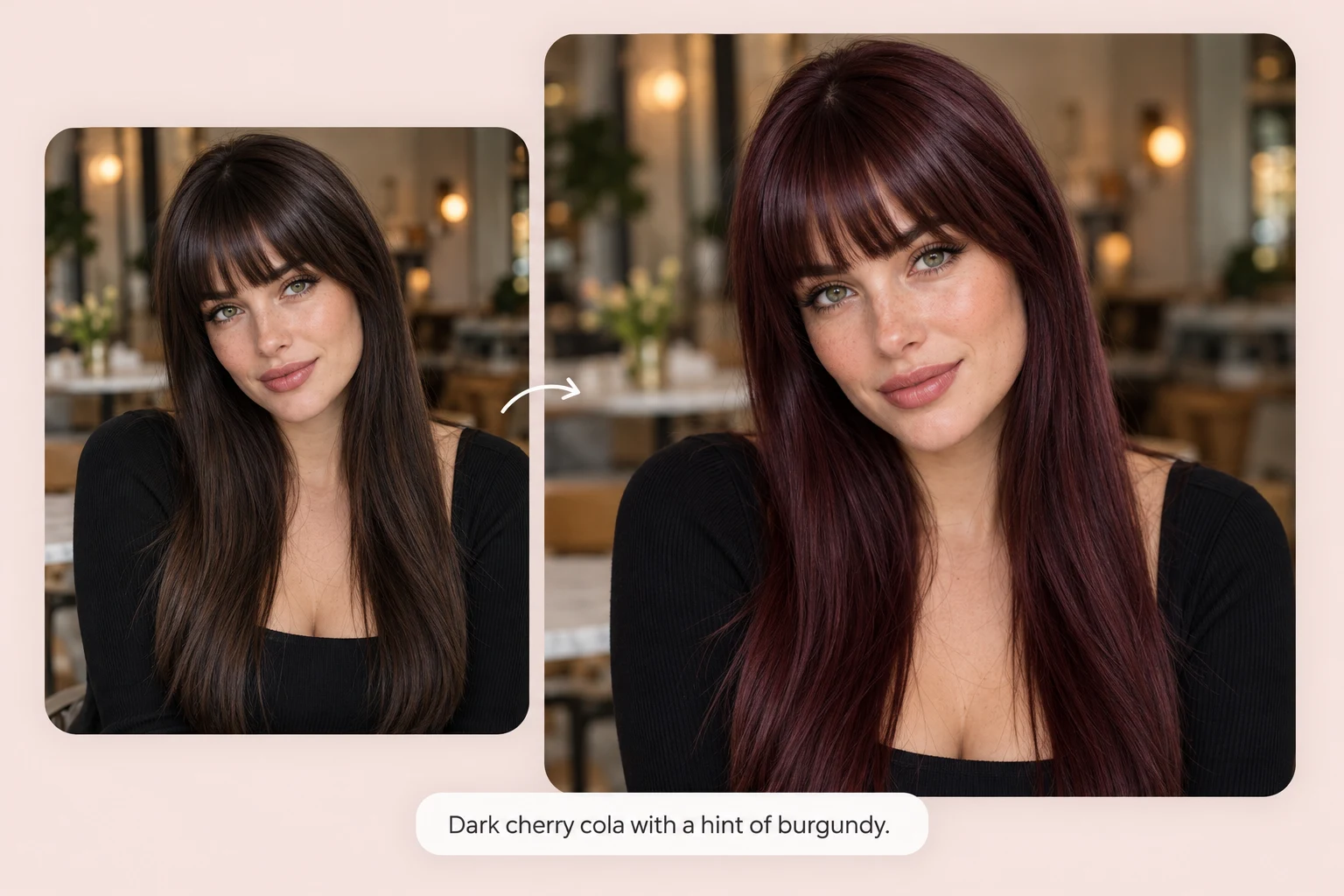 Cherry cola hair color with burgundy variations