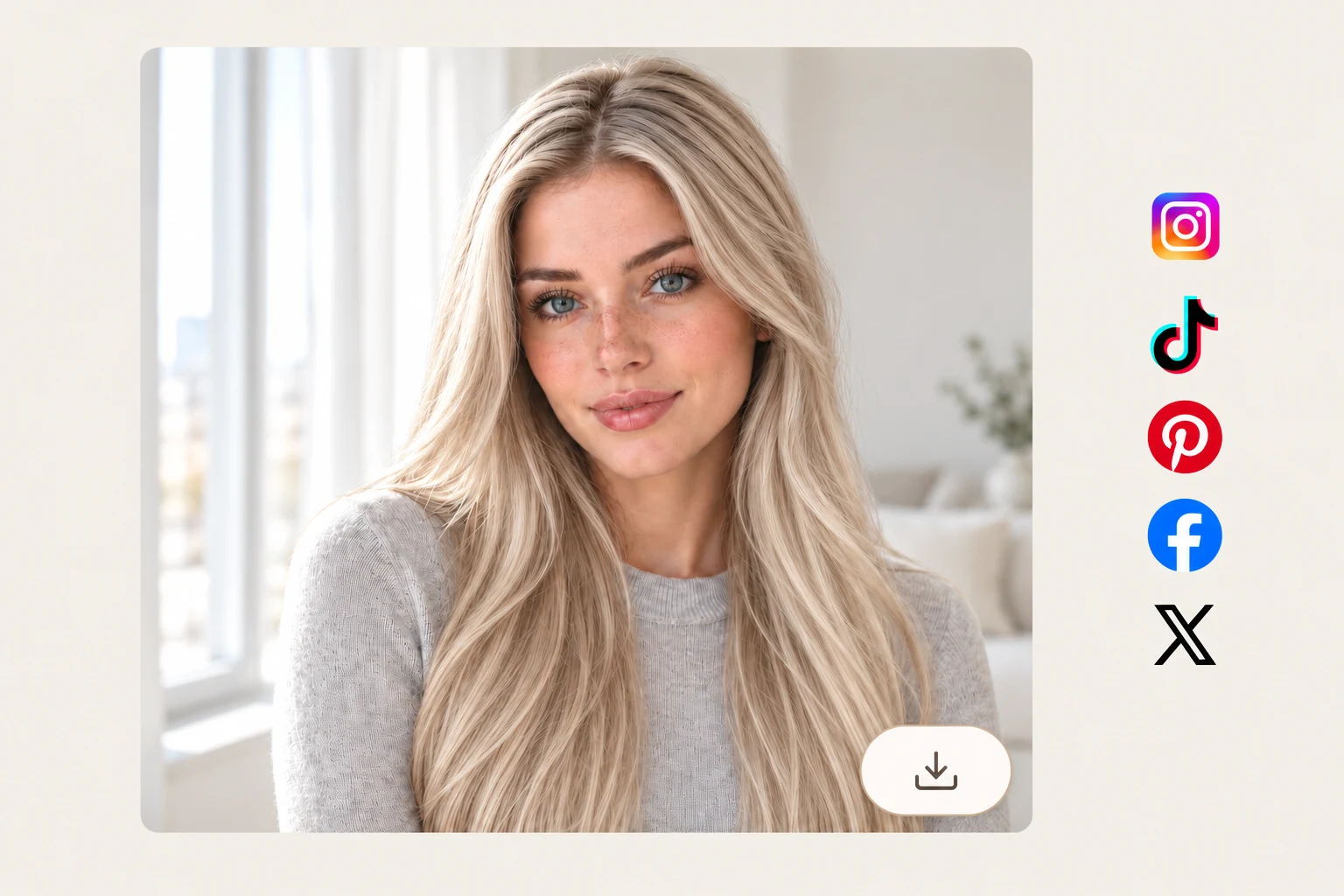 Generate hair color previews and download without a watermark