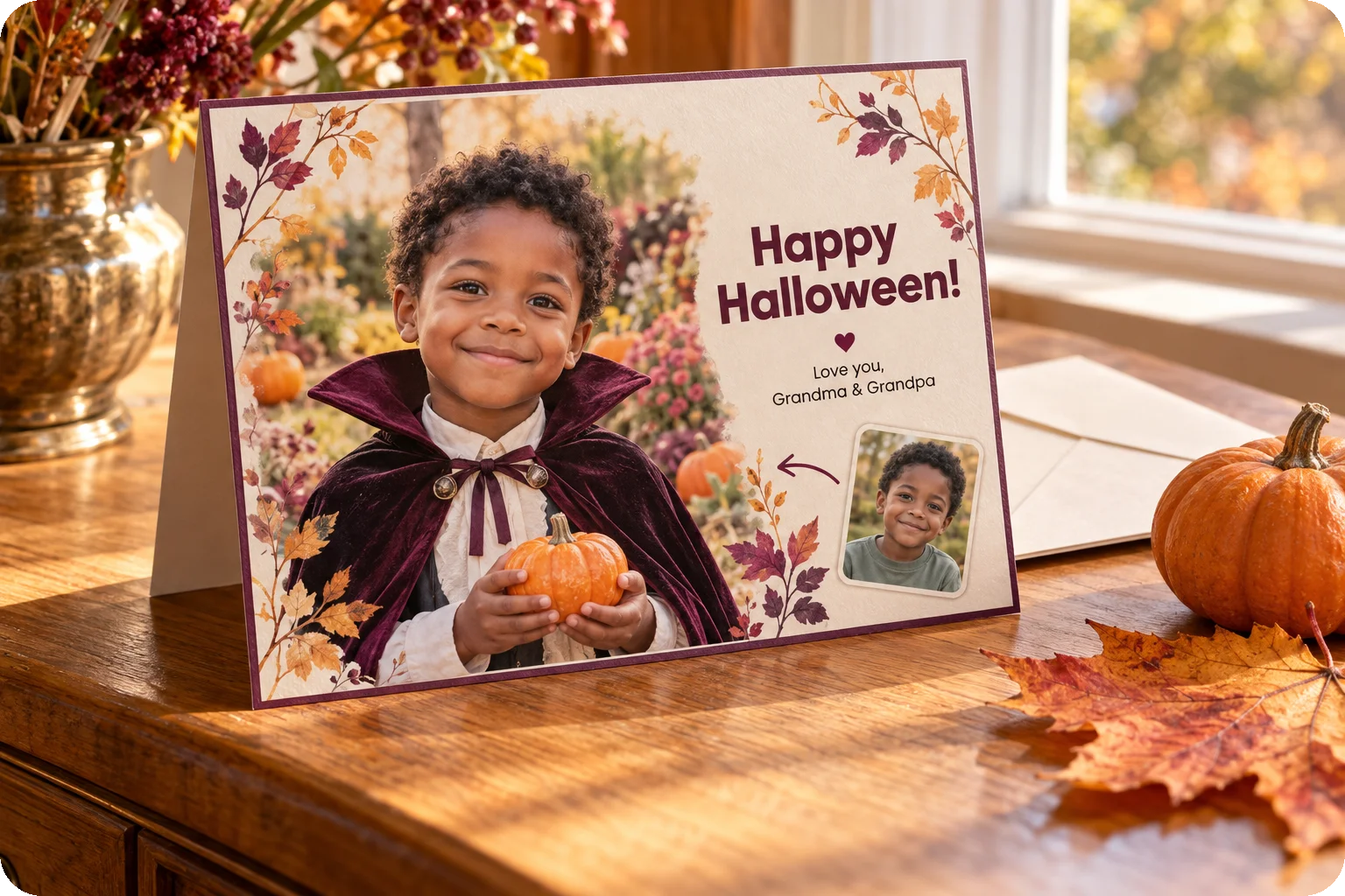 Buat Kartu Foto Halloween untuk Kakek dan Nenek