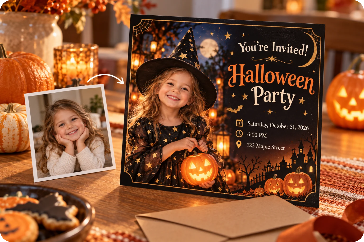 Buat Undangan Pesta Halloween Anak yang Personal