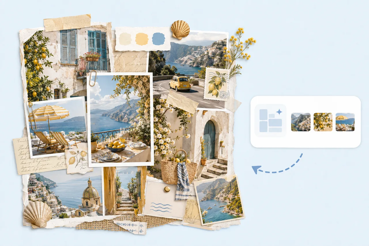 AI moodboard generated without choosing a template