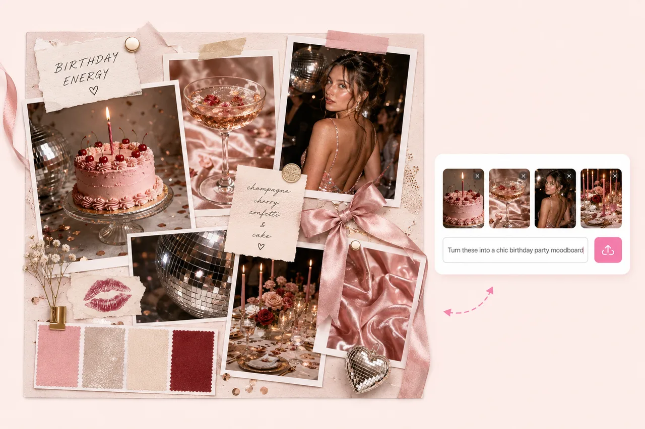 AI moodboard made from uploaded images