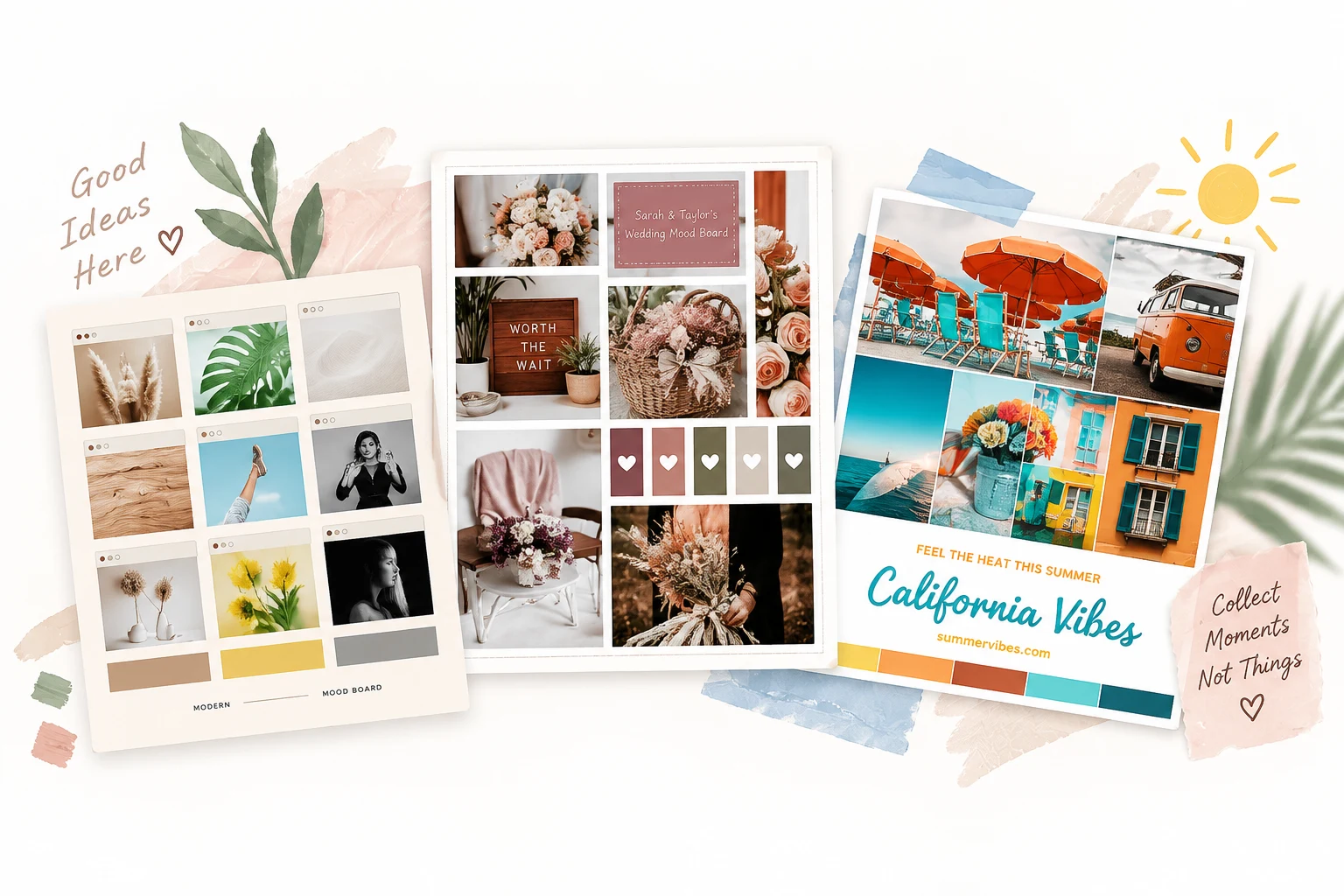 AI moodboard generator preview with creative reference photos