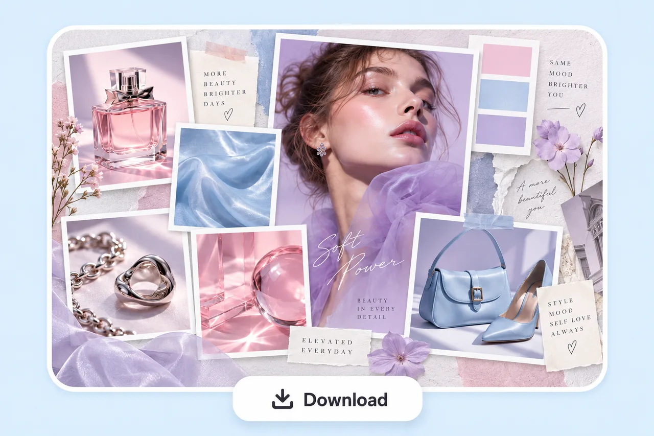 Edit and download generated moodboard