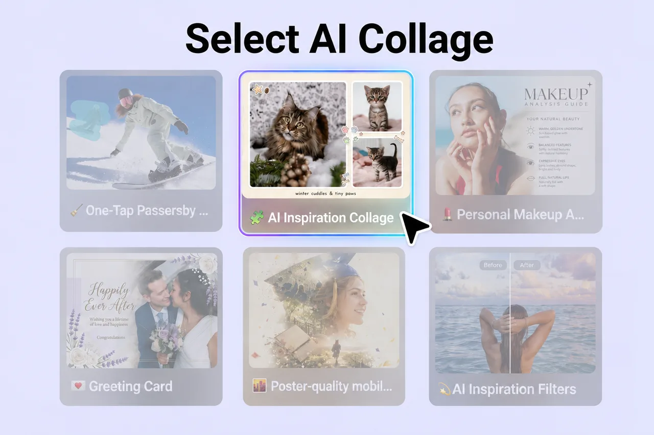 AI builds the moodboard layout