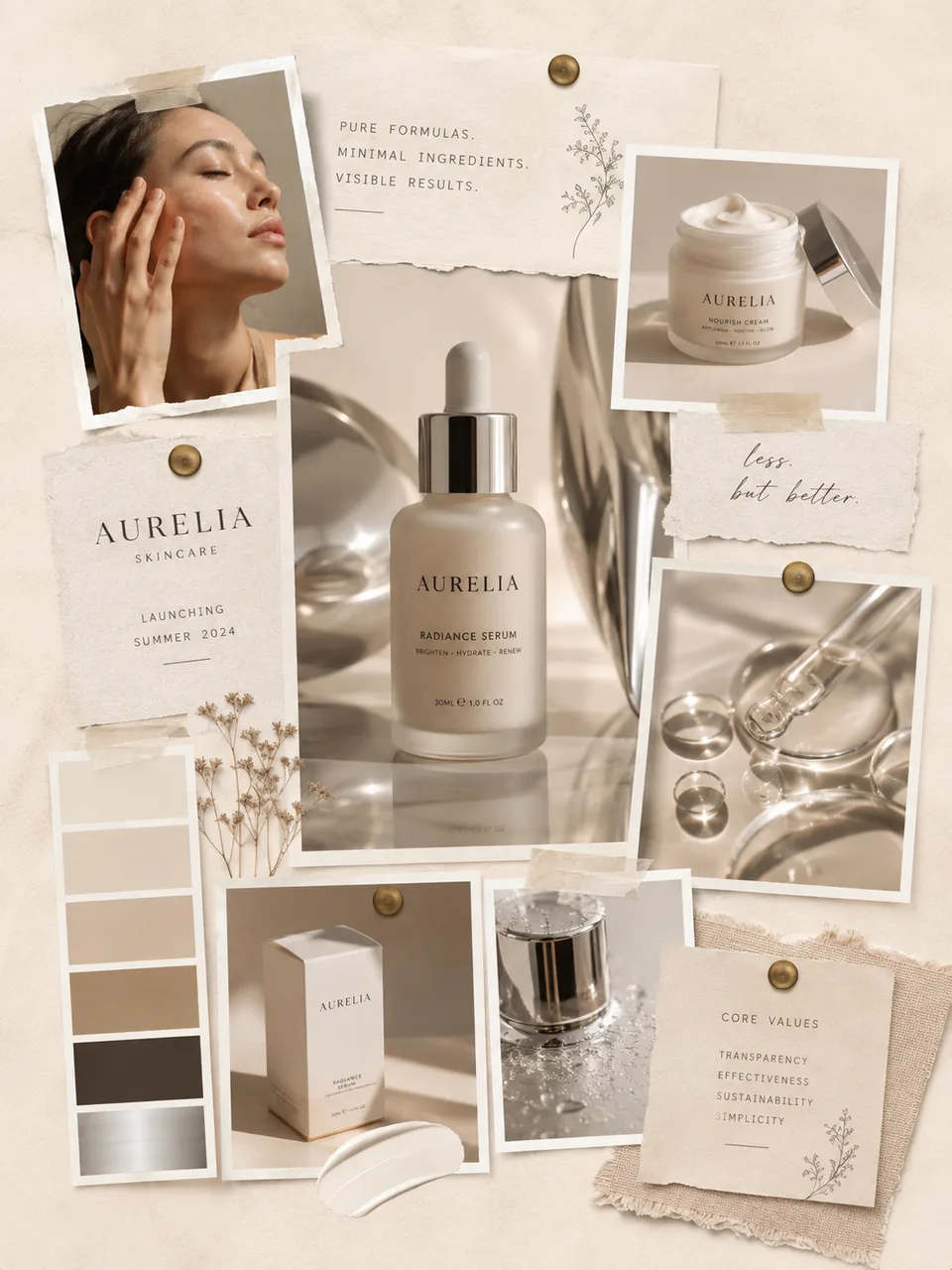 Brand and product launch AI moodboard prompt example