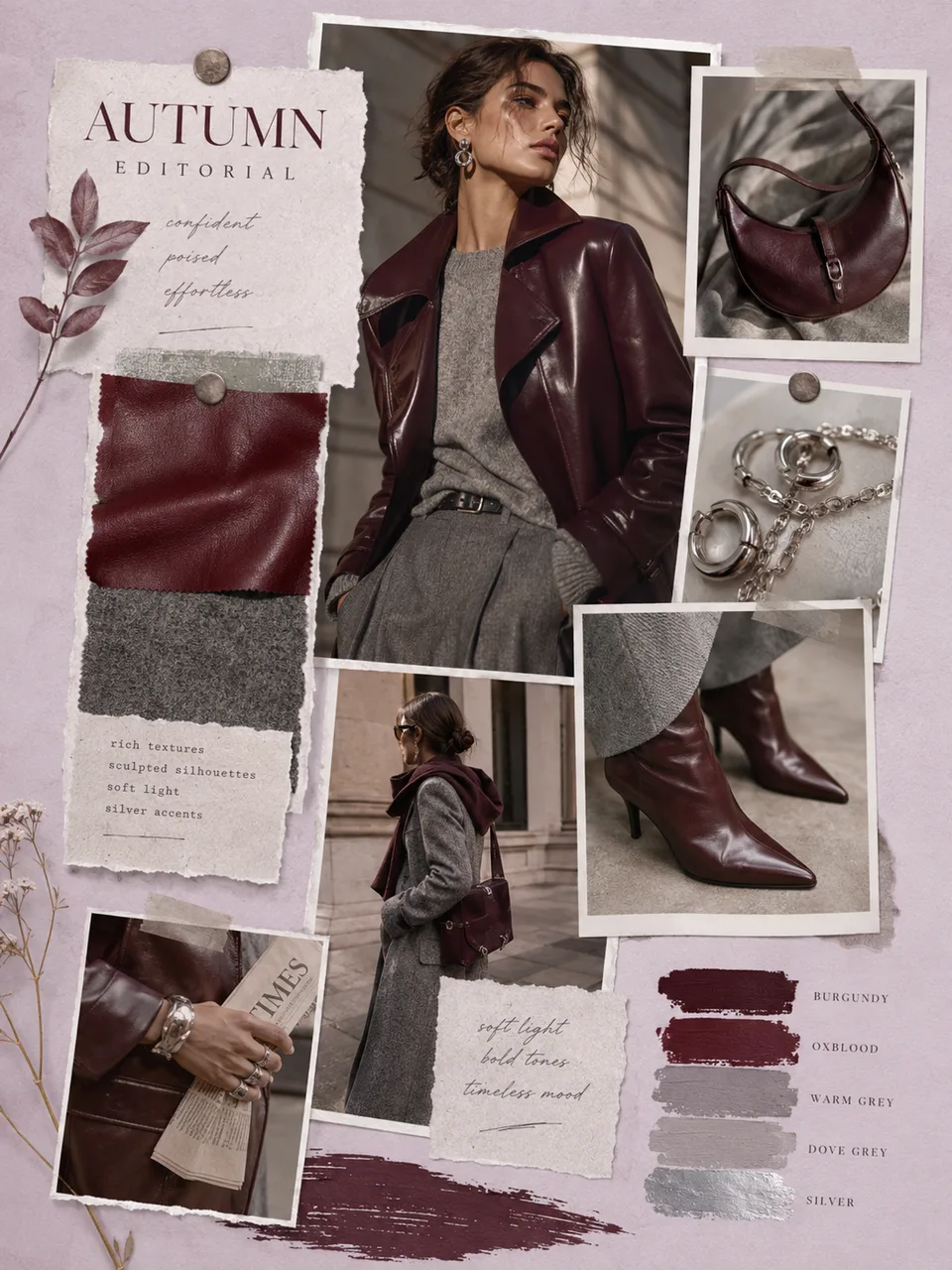 Fashion editorial AI moodboard prompt example
