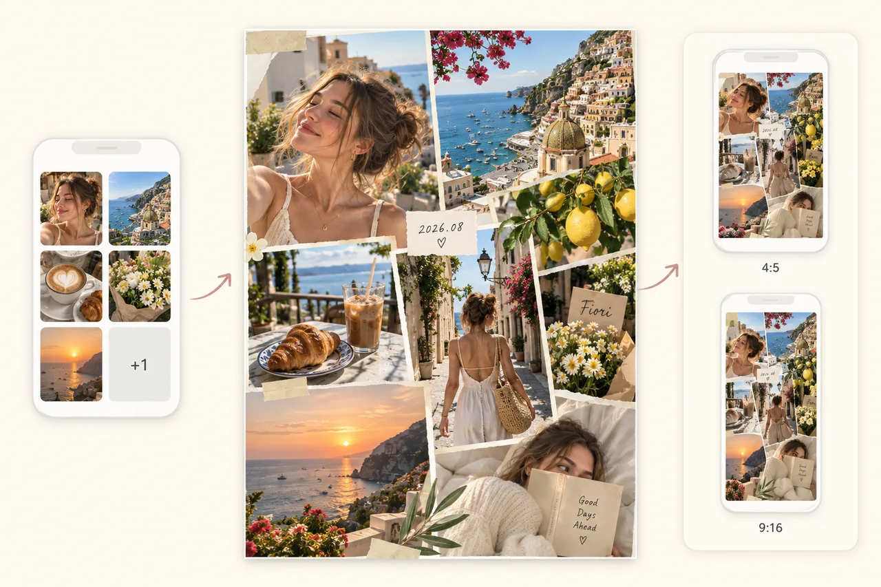 AI photo dump designed for Instagram and TikTok
