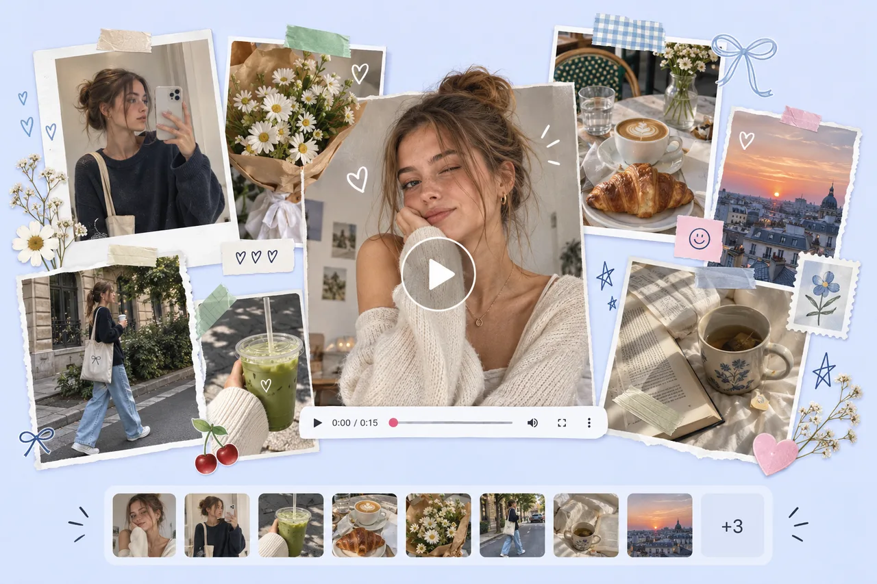 Prompt examples for AI photo dump generation
