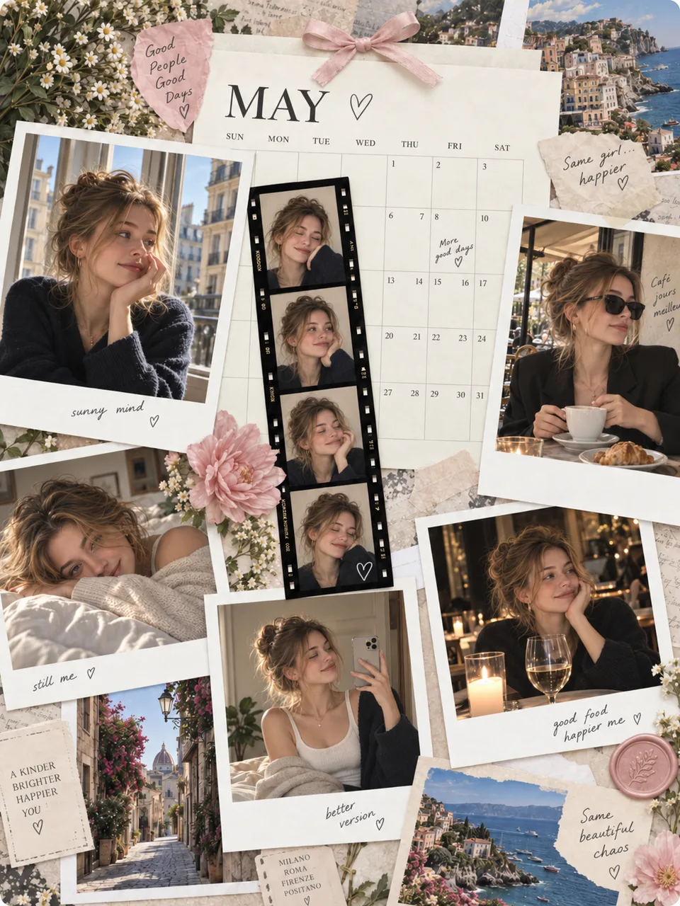 Monthly recap AI photo dump collage
