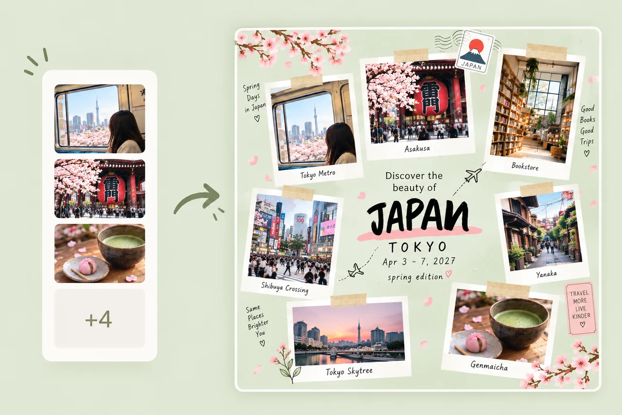 Add Destination Names, Dates, and Trip Details to Your Travel Collage